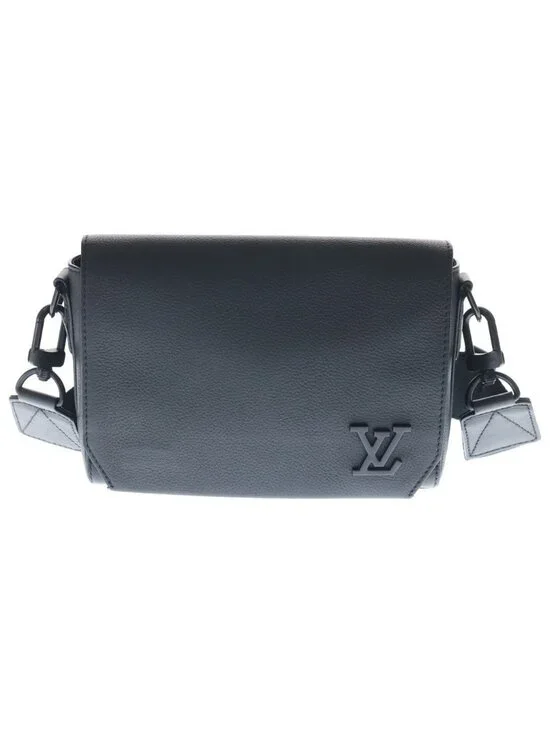 Louis Vuitton LV Aerogram Takeoff Messenger Leather Shoulder Bag Black