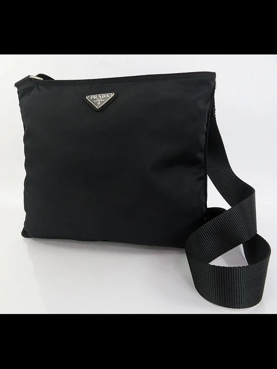 Prada Black Nylon Messenger Shoulder Bag