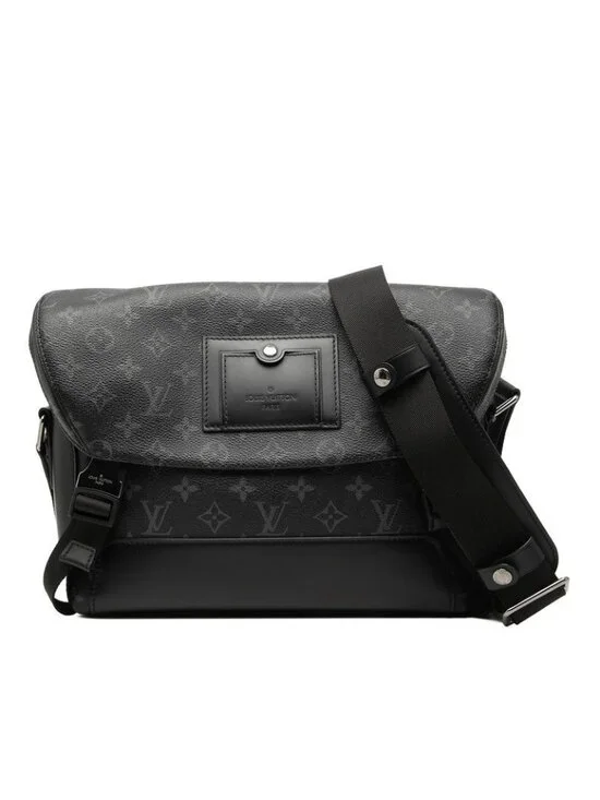 Louis Vuitton Monogram Eclipse Messenger Voyage PM Crossbody Shoulder Bag Black
