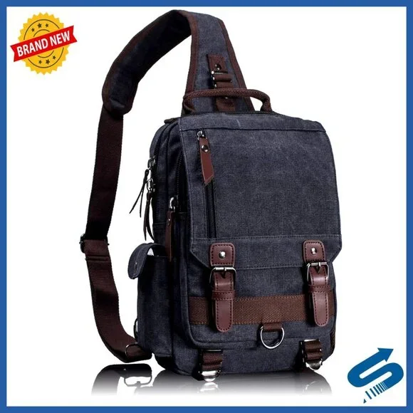 Retro Canvas Messenger Bag Crossbody Sling Unisex Vintage Travel Daypack