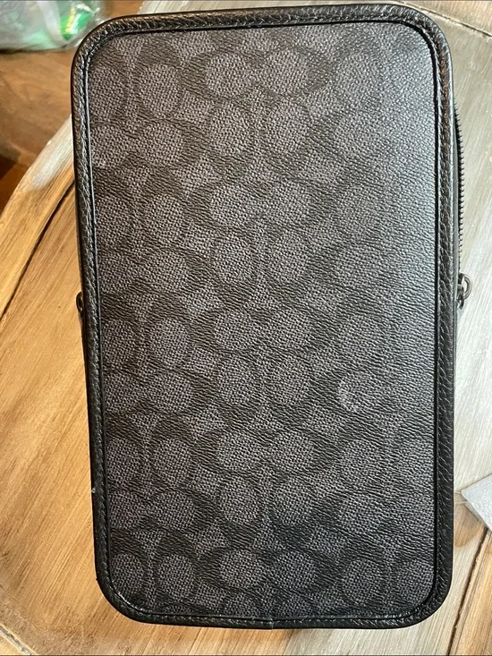 Coach Black Signature Canvas Zip Organizer