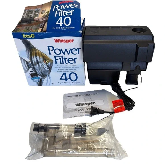 TETRA WHISPER 40 POWER FILTER 200 GPH for  AQUARIUMS up to 40 GALLONS