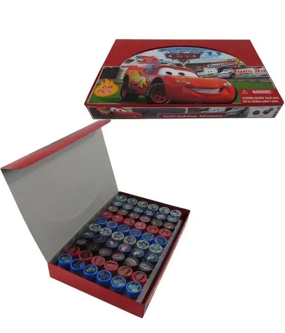 60pc Disney Pixar Cars Self Inking Stamp Set Kid School Supplies Party Favors