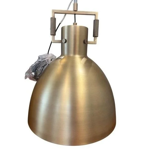 18 inch Pendant Brushed Brass Finish New in‎ box cloche style - listing is for 1