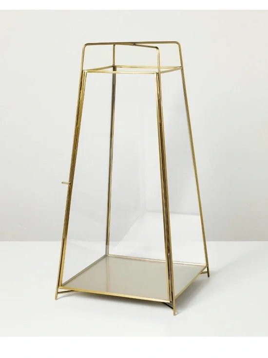NEW! Hearth & Hand w/Magnolia, 20” Large Brass Finish Lantern