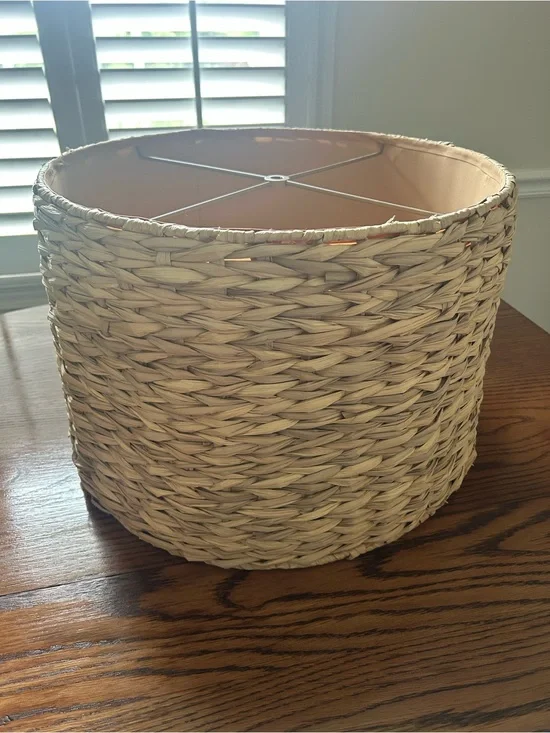 Woven Seagrass Drum Lamp Shade - Natural Beige