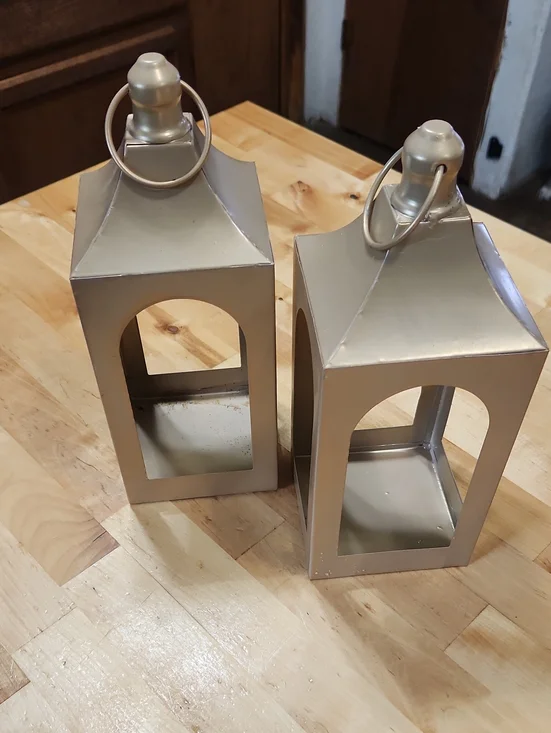 Decorative Metallic Gold Lantern Set - Home Accents