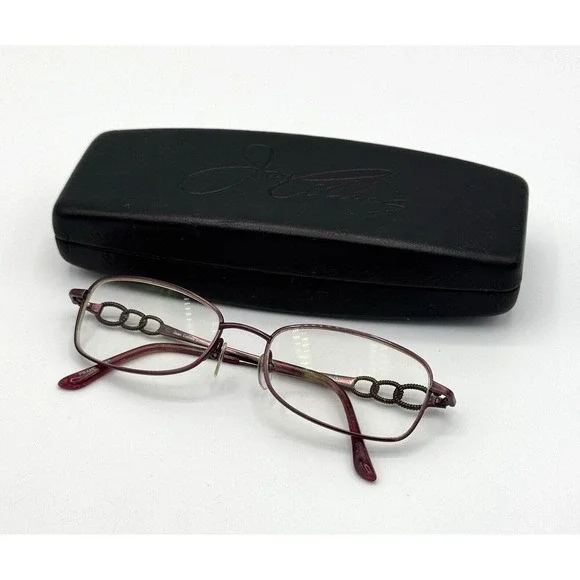 Joan Collins 9773 Plum Metal Eyeglass Frames‎ ONLY 53-17-135 with Case Y2K