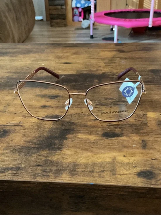 Dolce & Gabbana Women's Rose Gold and Burgundy Metal Frame Glasses