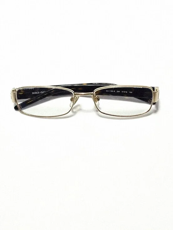 Dolce & Gabbana DG1108-B Gold Eyeglass Frames Missing 1 Stone G Logo