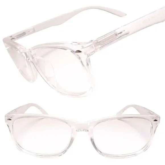 Transparent Blush Pink Rectangle Clear Lens Glasses