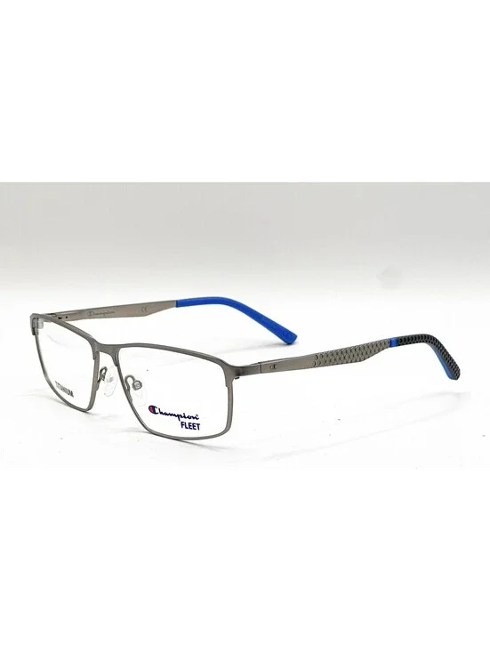 Champion CUFL1004 C01 Gunmetal Rectangle Authentic Eyeglass Frames 56-15-140