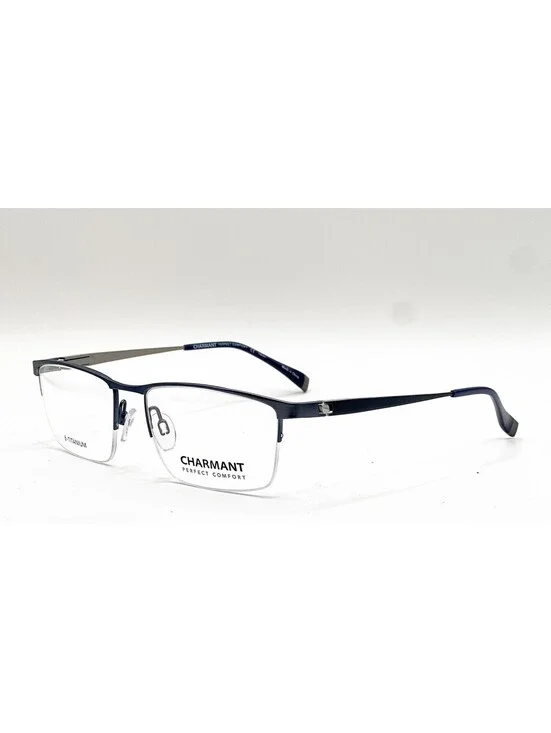 Charmant CH29500 BL Blue Grey Geometric Authentic Eyeglass Frames 54-18-145
