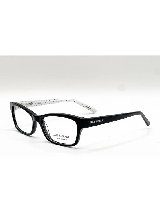 Isaac Mizrahi IM30028 BK Black Rectangle Authentic Eyeglass Frames 52-15-135