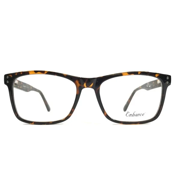 Enhance Eyeglasses Frames 4139 TORTOISE Brown Rectangle Full Rim 54-18-145
