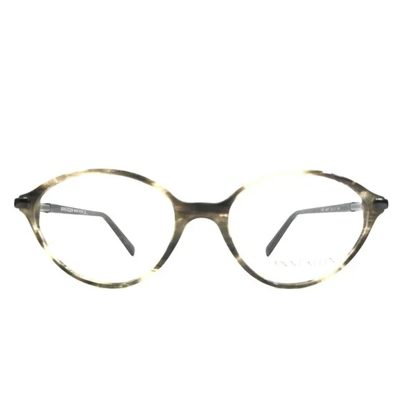 Anne Klein Eyeglasses Frames K5077 1007 Brown Gray Oval Full Rim 51-17-130