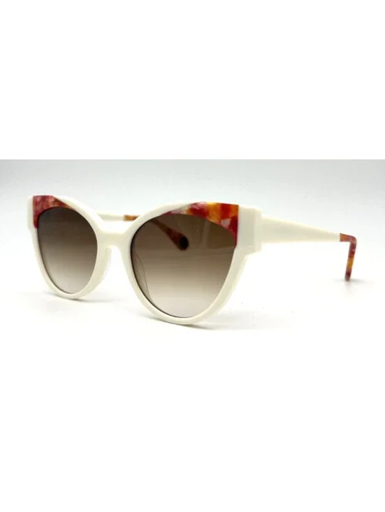 Woow Super Hot 2 0424 Pure White Cat Oval Authentic Sunglasses 53-18-140