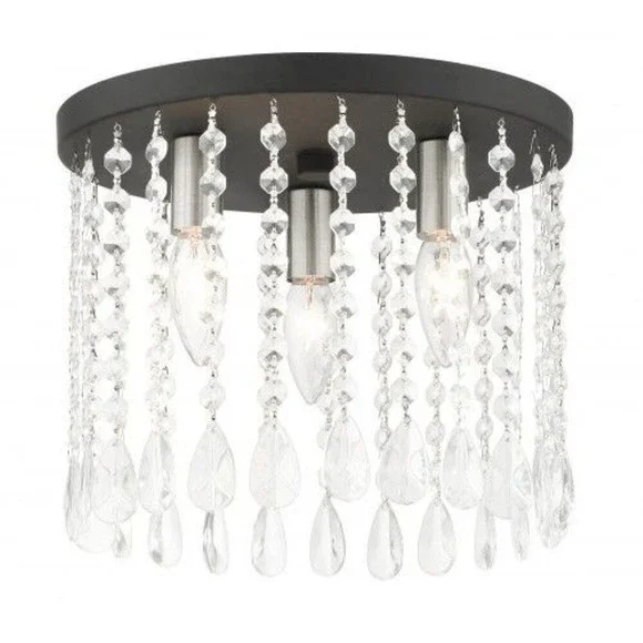 Livex Lighting 51067-04 3 Light Flush Mount Elizabeth‎ Style Crystal Chandelier!