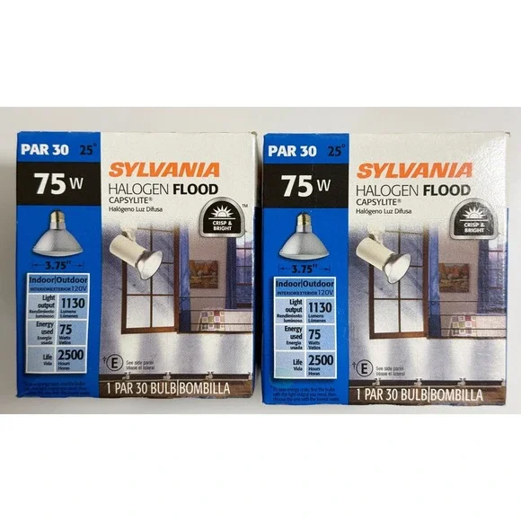 SYLVANIA 75PAR30/CAP/SPL/NFL25 Light Bulbs‎ Lot of 2