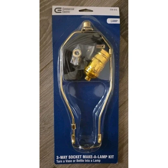 NEW Make-A-Lamp 3-Way Socket Kit Brass‎