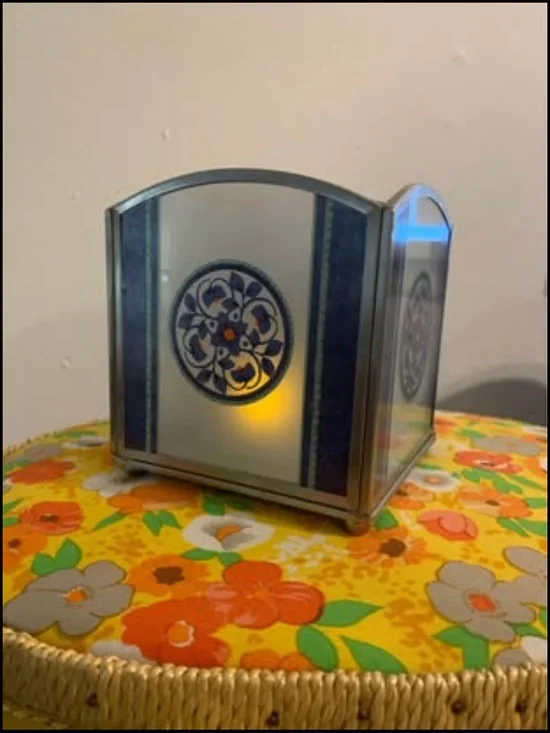 Blue Decorative Glass fairy Lamp / candle holder