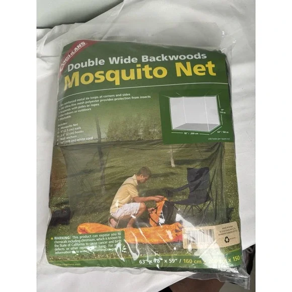 Mosquito Net, Backwoods, Camping Picnic Double Wide/240-Mesh 63x78x59 Brand New