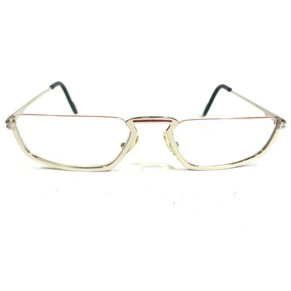 Ferrari F-16 524 Eyeglasses Frames Gold Rectangular Half Rim 54-19-145