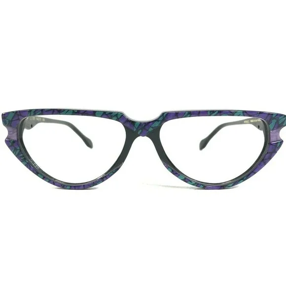 Mikado 03-602 Eyeglasses Frames Black Green Purple Tortoise Polygon 54-15-135