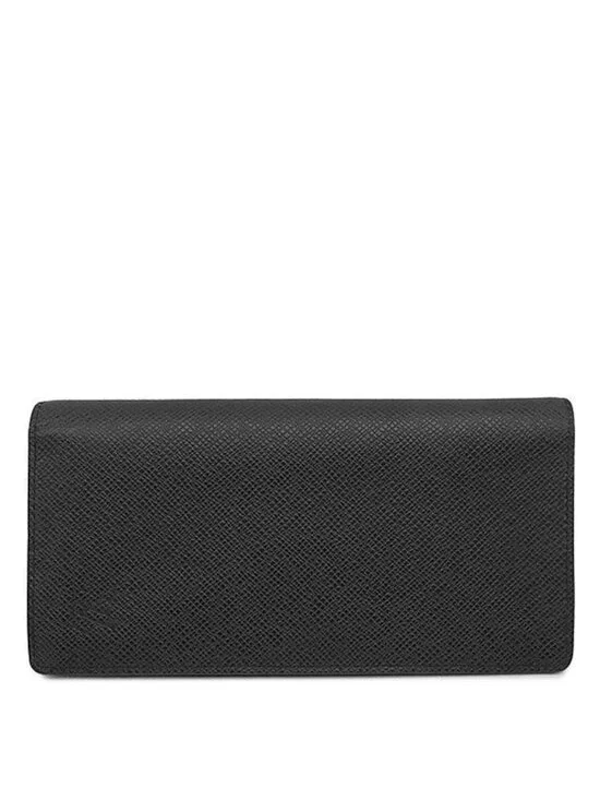 Louis Vuitton Wallet Portefeuille Brazza Taiga Black Silver Bifold