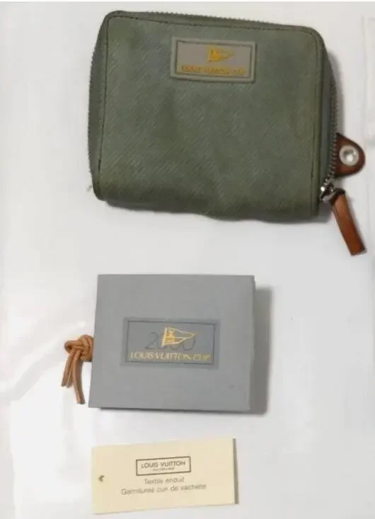 LOUIS VUITTON Cup Zippy Wallet Blue Coin Key Pouch with Tags Sailing Yacht Club