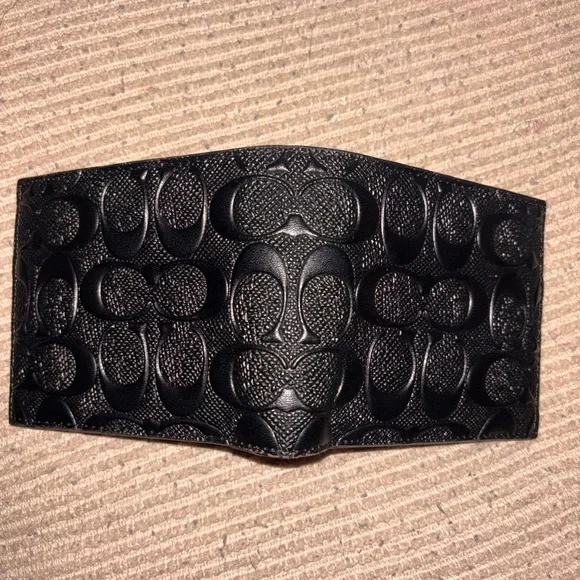 Coach Men's Black Embossed Leather Wallet