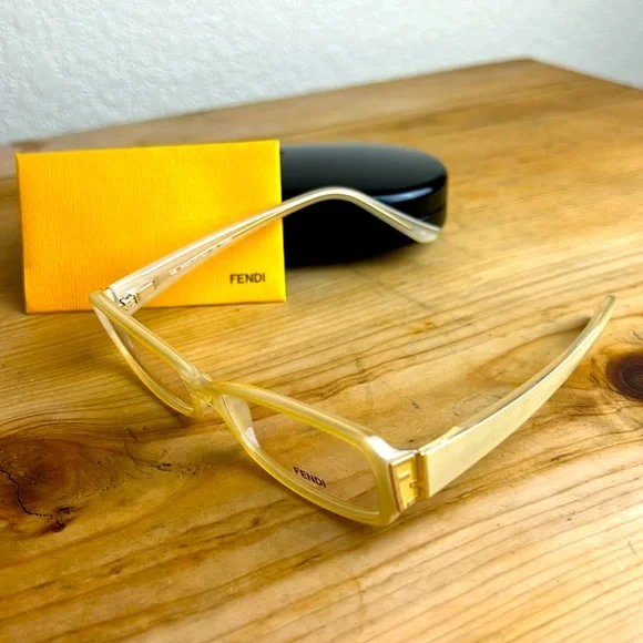 Fendi Translucent Yellow/Tan Cat-Eye Glasses