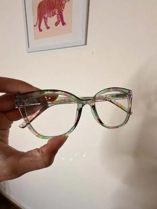Multi-Color Floral Print Acetate Eyeglasses only Frames