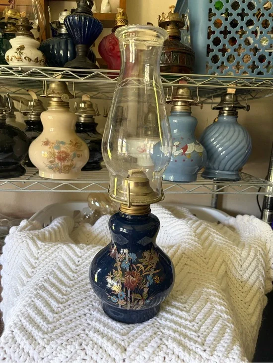 Vintage Kadaan Navy Oil Lamp - Home Accents