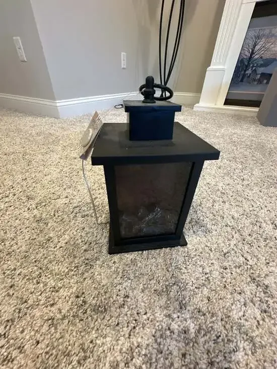 Greyson Home Battery-Operated LED Fireplace Lantern with Timer
