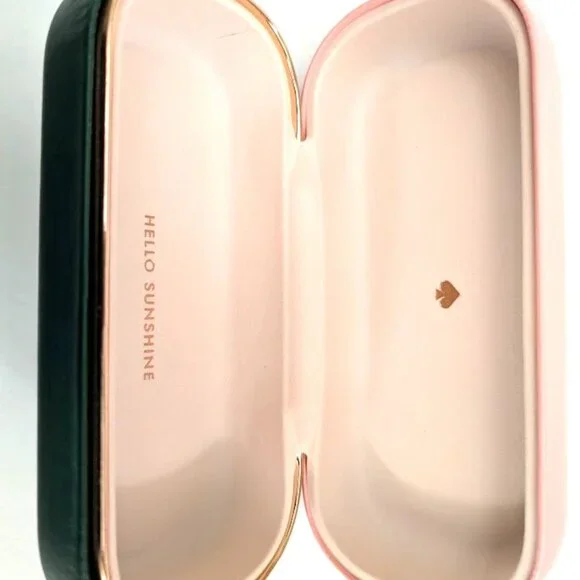 Kate Spade NY Eyeglasses Case w/Cleaning Cloth Pink/Green (6.25x2.75x1.80) NEW