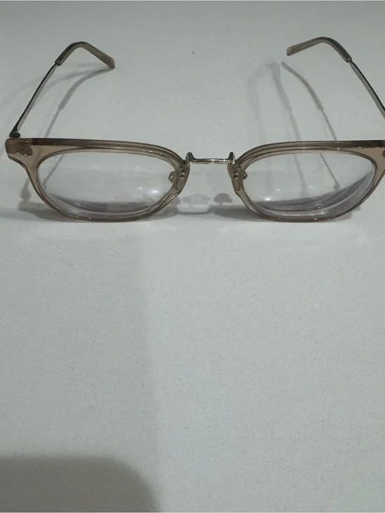 Halston Heritage Metallic Beige-Tone Eyeglass Temple Arm
