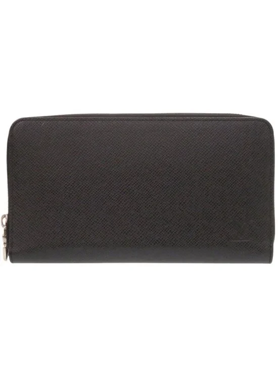 Louis Vuitton Zippy Organizer NM Taiga Zip Around Black Wallet