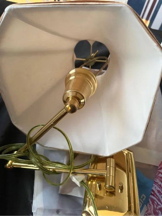 Gold Wall Sconce Lamp with White Shade