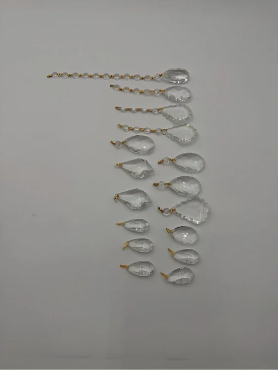 Set of 16 Glass Chandelier Crystal Teardrops