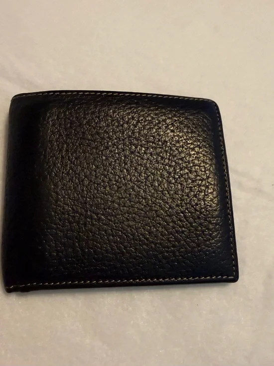 Pierotucci Black Genuine Leather Bifold Wallet Made in Italy Men’s