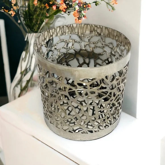 Yankee Candle Matrix Brushed Silver Metal Candle Holder 4