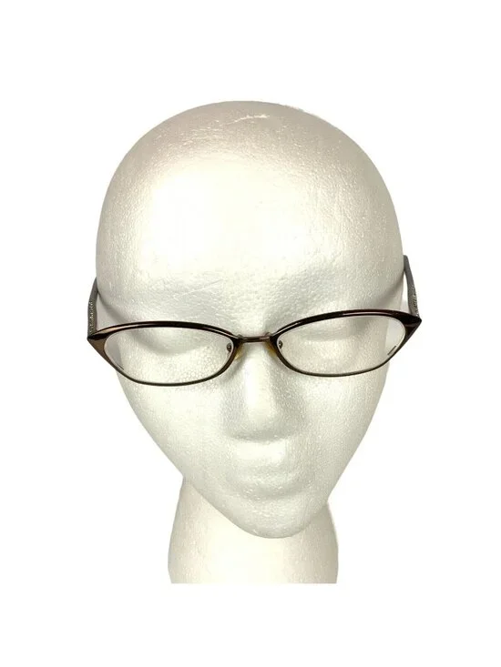 Carolina Herrera Womens Cat Eye Glasses Frames H103 Shiny Brown Bling 51-16-140