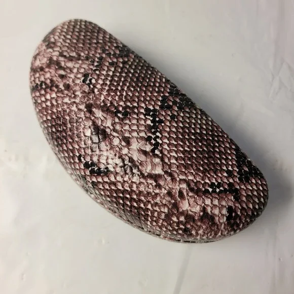 XOXO Eyeglasses Case Womens Brown‎ Snakeskin Hard Shell Clamshell Accessory