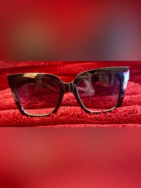 Quay Australia Icy Black Oversized Cat-Eye Sunglasses