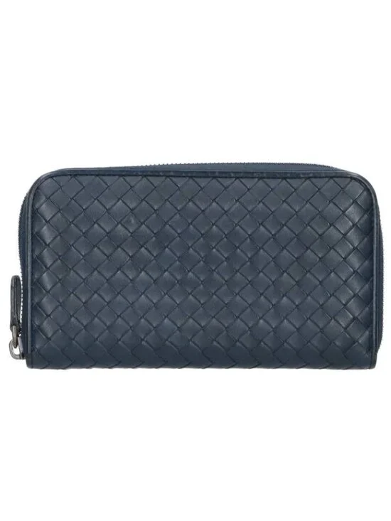 Bottega Veneta Intrecciato Leather Round Zip Wallet