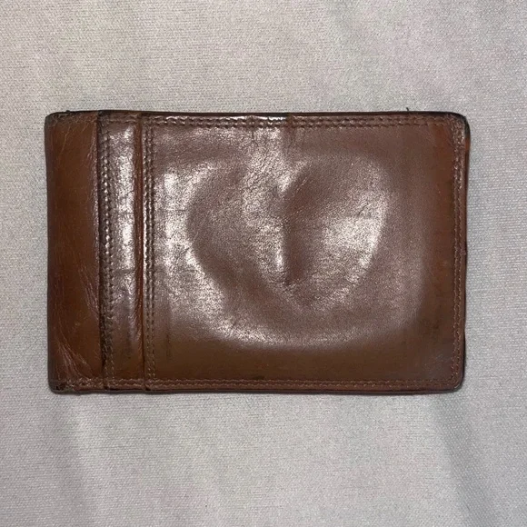 VINTAGE Remo Tulliani Thin Light Brown (Caramel) Soft Leather Bifold Wallet