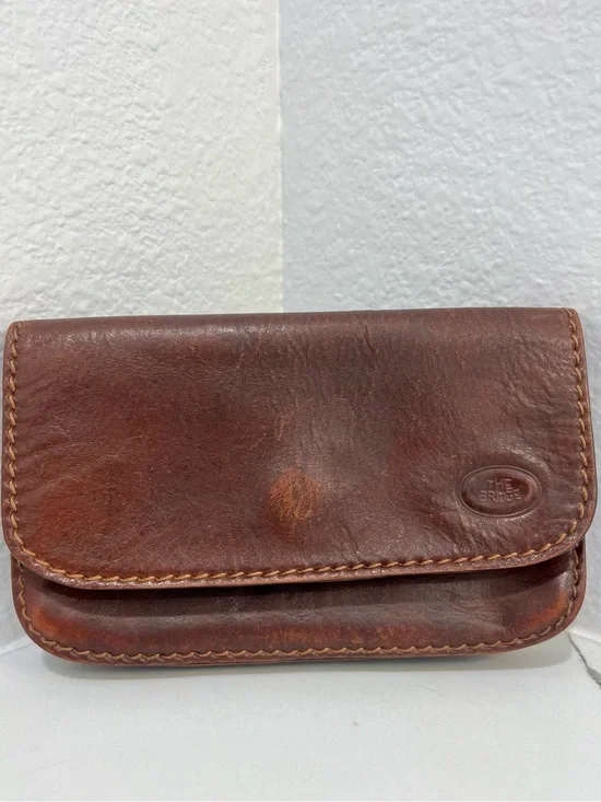 The Bridge Italy Brown Leather Wallet Clutch Vintage Tuscan Leather Coin Purse