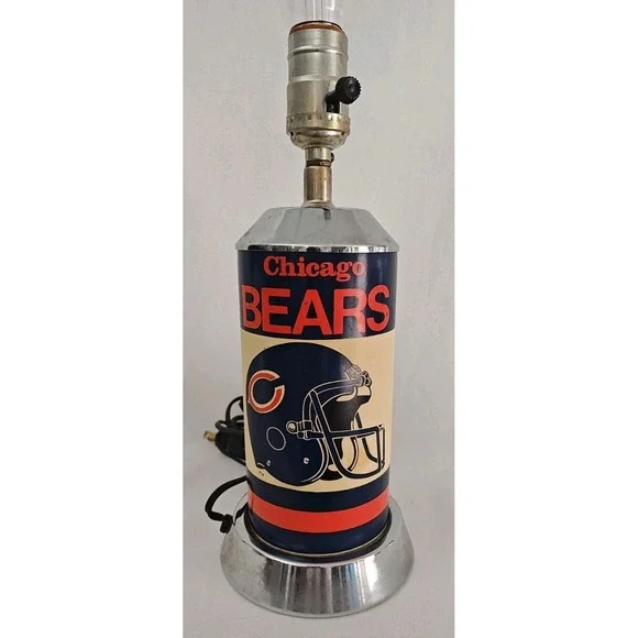 Vintage‎ Chicago Bears Table Lamp 1991 Helmet Logo NFL FOOTBALL No Shade Rare