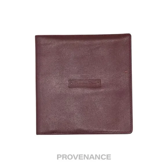 🔴 Christian Dior Bifold Wallet - Burgundy Calfskin Leather
